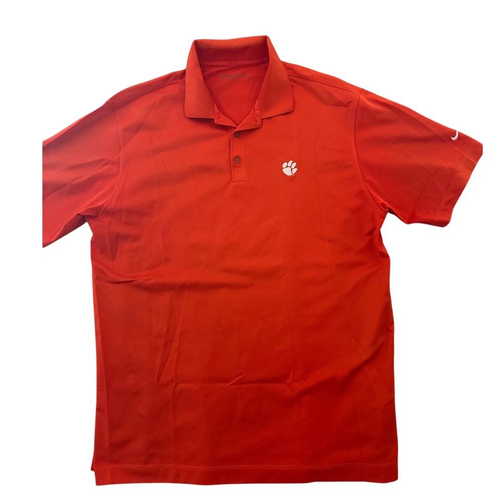 Nike Golf Clemson Tigers Polo Shirt Orange Mens L Preppy Summer